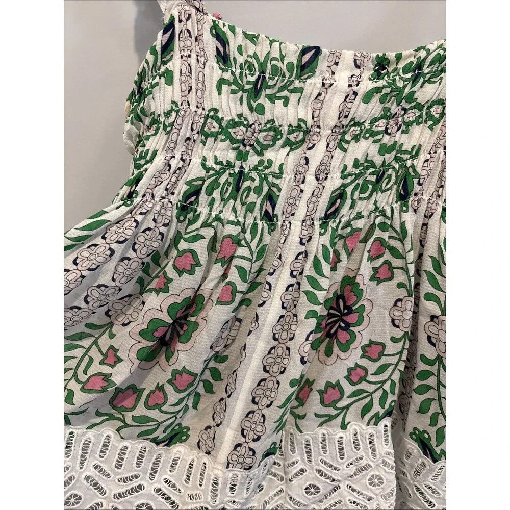 Tory Burch Garden Party Georgette Top Silk Tiered Size 6 Floral Print NWOT